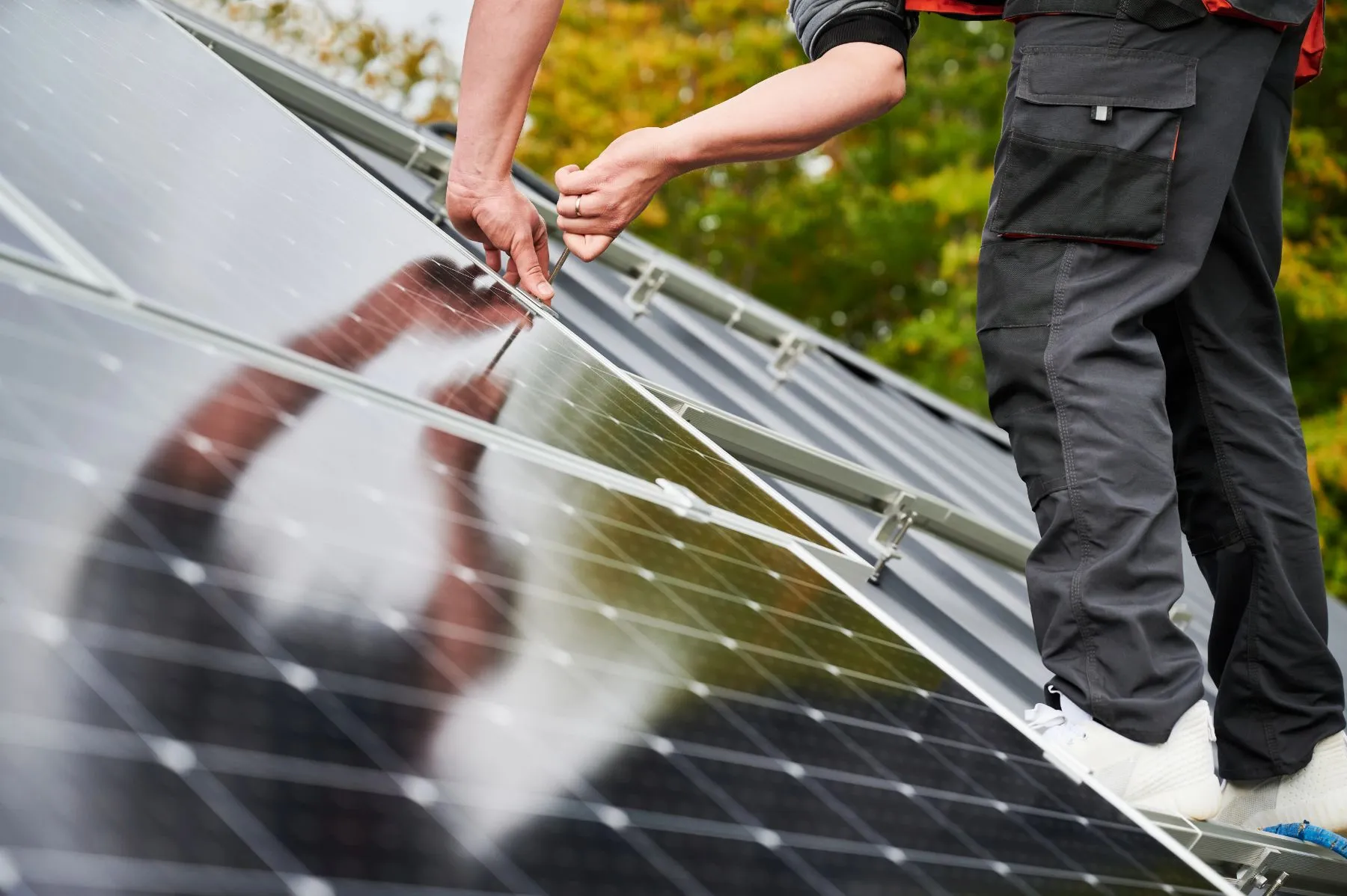 Solar panels installed on a residential roof in North Carolina — Duke Energy PowerPair incentive program